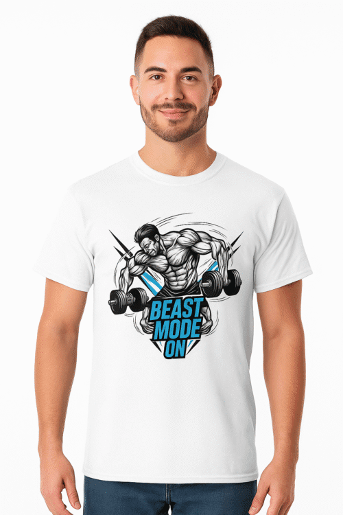 Unisex Round Neck Beast Mode On T-shirt
